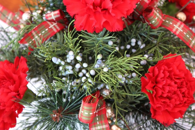 red-carnation-christmas-arrangement-juniper-berries