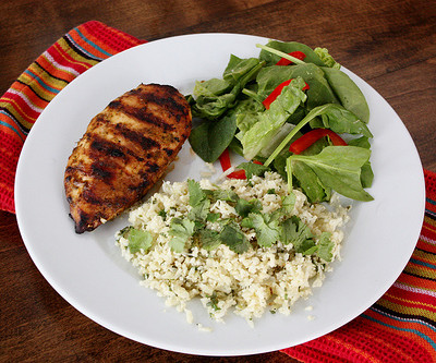 Grilled Chili-Lime Chicken with Cilantro Lime Cauliflower Rice