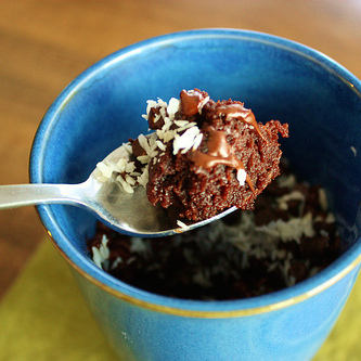 Chocolate Coconut Brownie Mug Cake