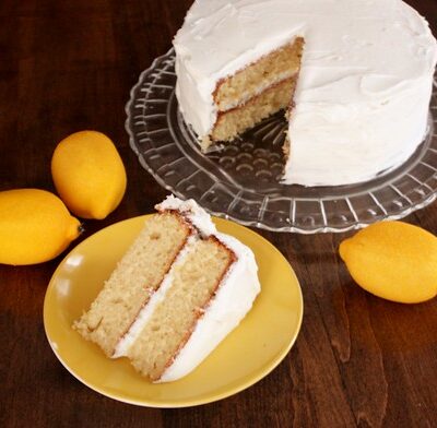 Sour Cream Lemon Cake with Lemon Buttercream Icing {A Lovely Easter Dessert}