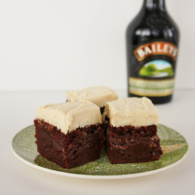 Frosted Irish Cream Brownies for My Birthday!