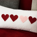 Felt Heart Lumbar Pillow
