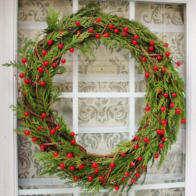 Grapevine and Greenery Christmas Wreath