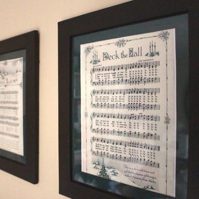 Framed Printable Christmas Sheet Music {& more ways to use Sheet Music in your Holiday Decor!}