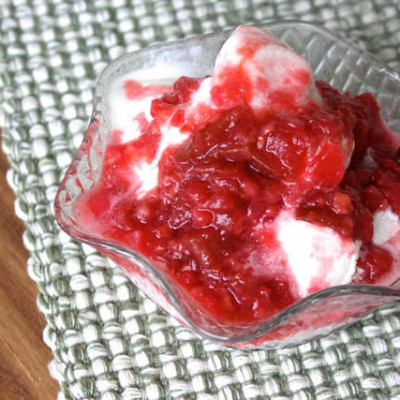 Roasted Raspberry Rhubarb Sauce