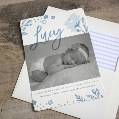 Sending out Good Mail – Lucy’s Birth Announcements