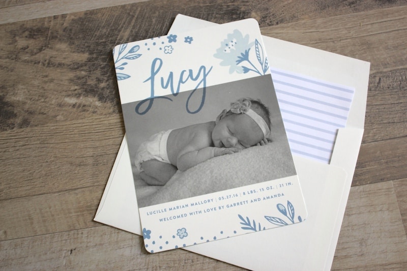 minted birth announcements