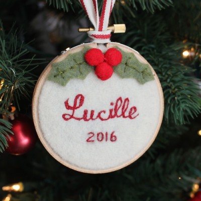 Hand-Stitched Baby’s First Christmas Ornament