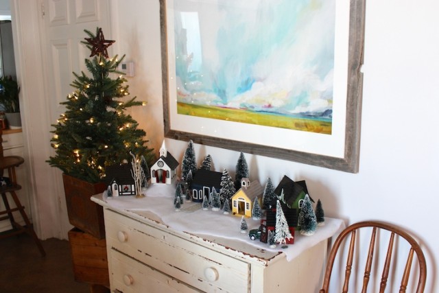 handmade-christmas-village-buffet