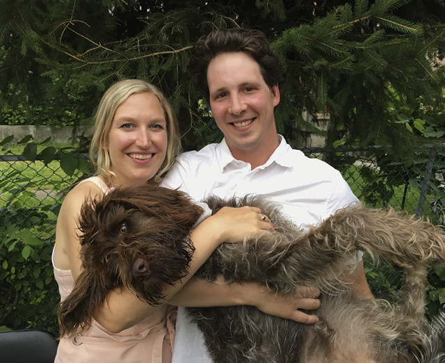 happy-couple-engagement-party-dog