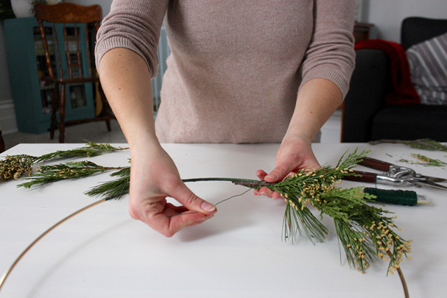 brass-ring-christmas-wreath-making