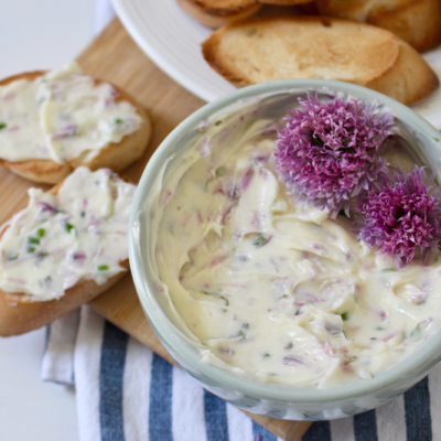 Edible Flowers: Chive Blossom Butter