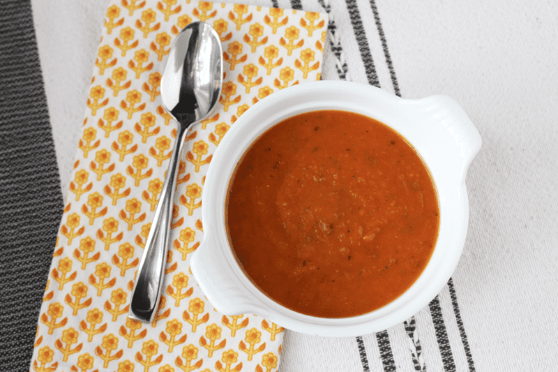 Roasted Tomato Soup with Fresh Tomatoes