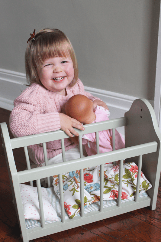 DIY Doll Crib from a Magazine Rack Life at Cloverhill