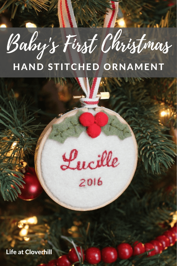 Hand-Stitched Baby's First Christmas Ornament