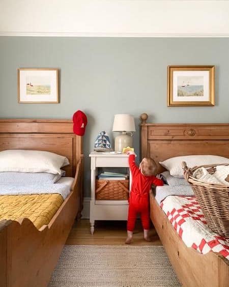 Little boy deals twin bed