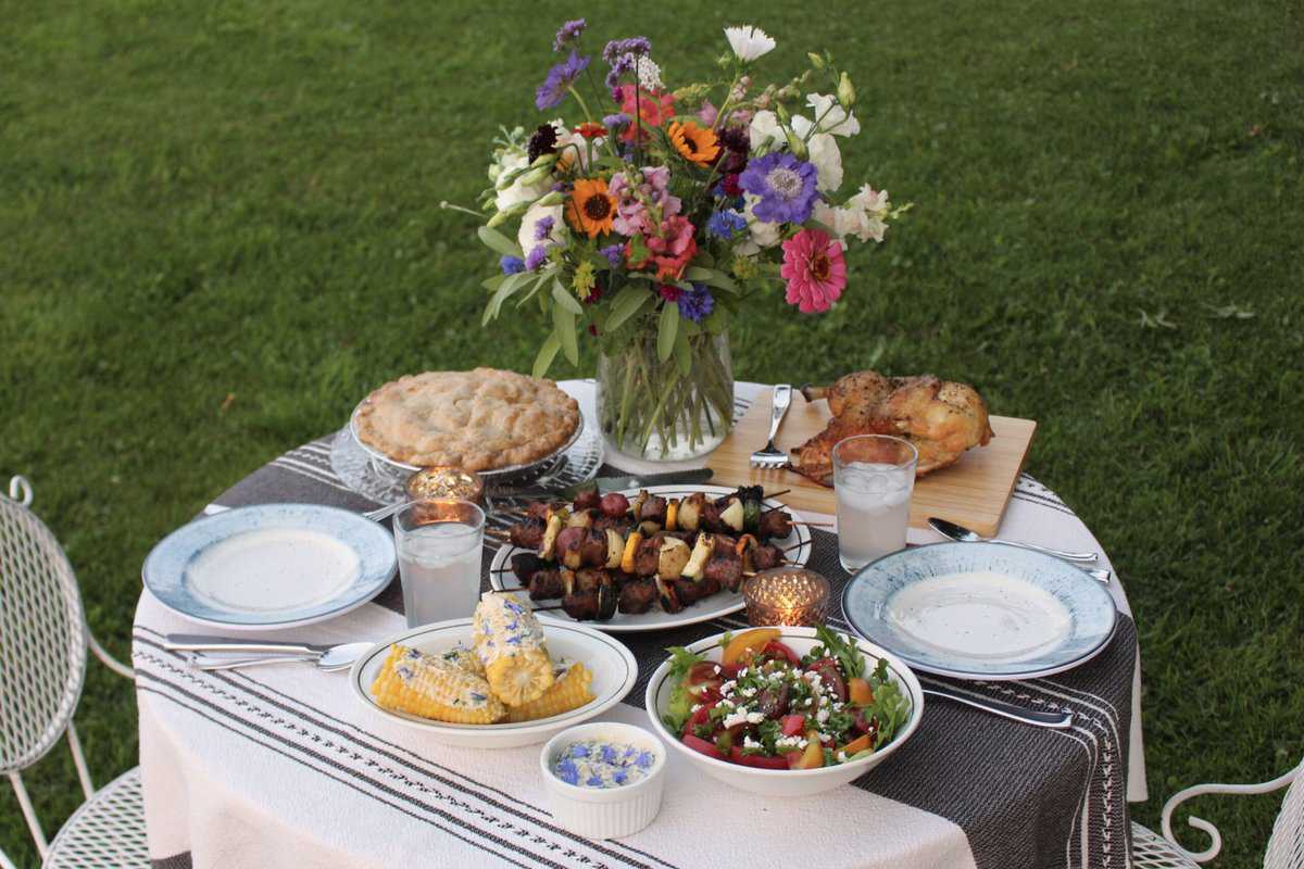 Food and Flowers: June Tomato Salad, Herbs and Country Flowers