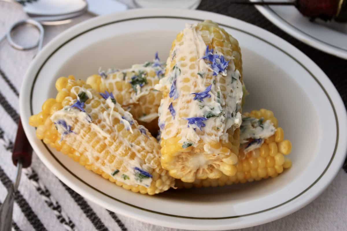 Corn on the Cob with Flower & Herb Butter