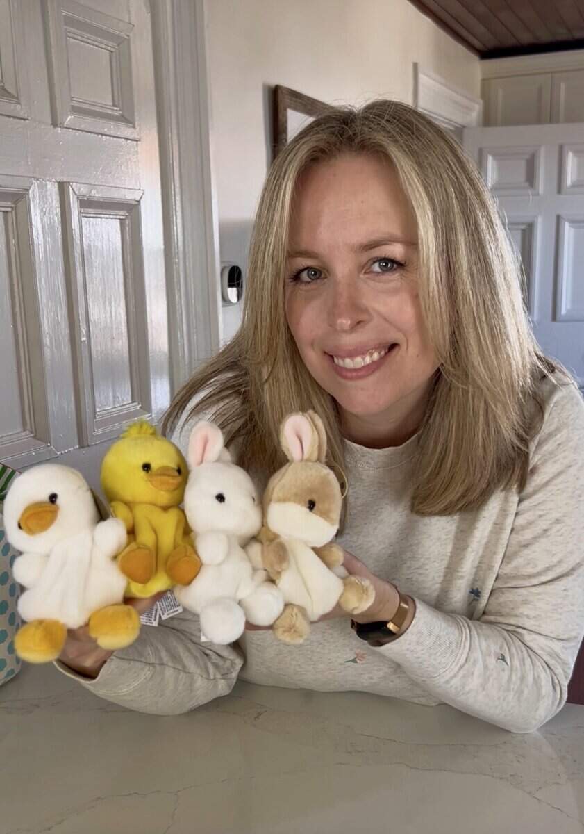 woman holding aurora palm pals spring animals